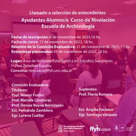 Convocatoria AA – Curso de Nivelación 2024