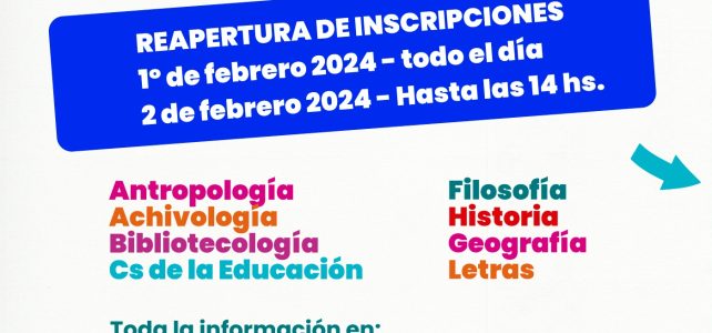 Reapertura de inscripciones 2024 Reapertura de inscripciones 2024