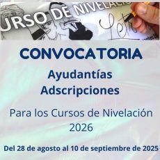 IMPORTANTE Convocatoria Ayudante Alumno y Adscripto Curso Nivelación 2026 IMPORTANTE Convocatoria Ayudante Alumno y Adscripto Curso Nivelación 2026