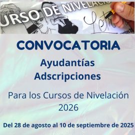 IMPORTANTE Convocatoria Ayudante Alumno y Adscripto Curso Nivelación 2026