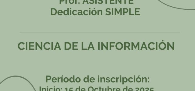Concurso: Profesor Asistente- DS