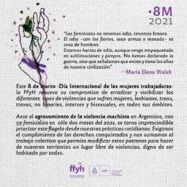 8M – Día Internacional de las mujeres trabajadoras