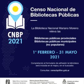Ultimo mes del Censo Nacional de Bibliotecas Públicas