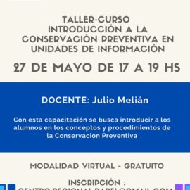 Taller-Curso Introducción a la Conservación Preventiva en Unidades de Información