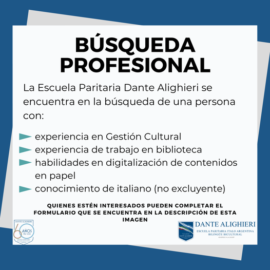 Búsqueda profesional Escuela Paritaria Dante Alighieri