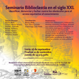 Seminario Biblioclastia en el siglo XXI. Identificar, denunciar y luchar contra los obstáculos para el acceso equitativo al conocimiento