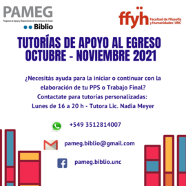 Tutorías de Apoyo al Egreso Octubre-Noviembre 2021