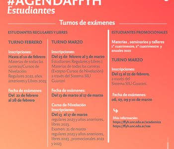 Estudiantes – Turnos de exámenes – Fechas importantes a agendar