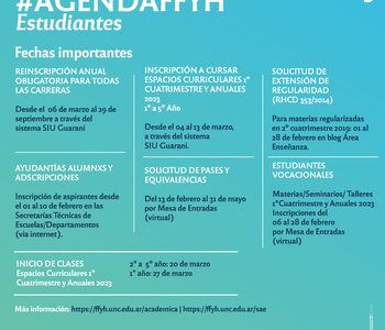 Estudiantes – Inscripciones – Fechas importantes a agendar
