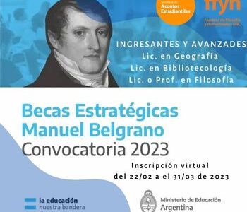 Importante – Becas Estratégicas Manuel Belgrano para la Lic. en Bibliotecología y Documentación