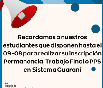 Anuncio importante – Inscripción a Permanencia, TF o PPS