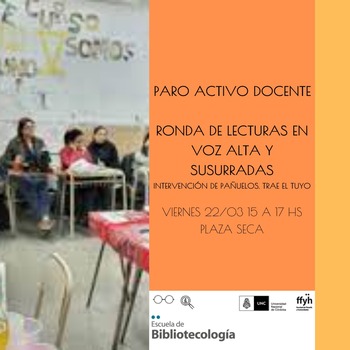 Paro activo docente – Ronda de lecturas Paro activo docente – Ronda de lecturas