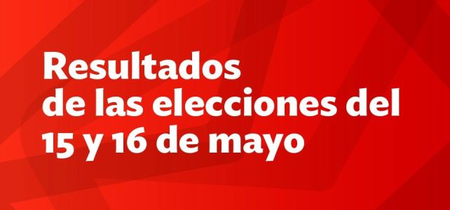 Resultados de las elecciones del 15 y 16 de mayo Resultados de las elecciones del 15 y 16 de mayo